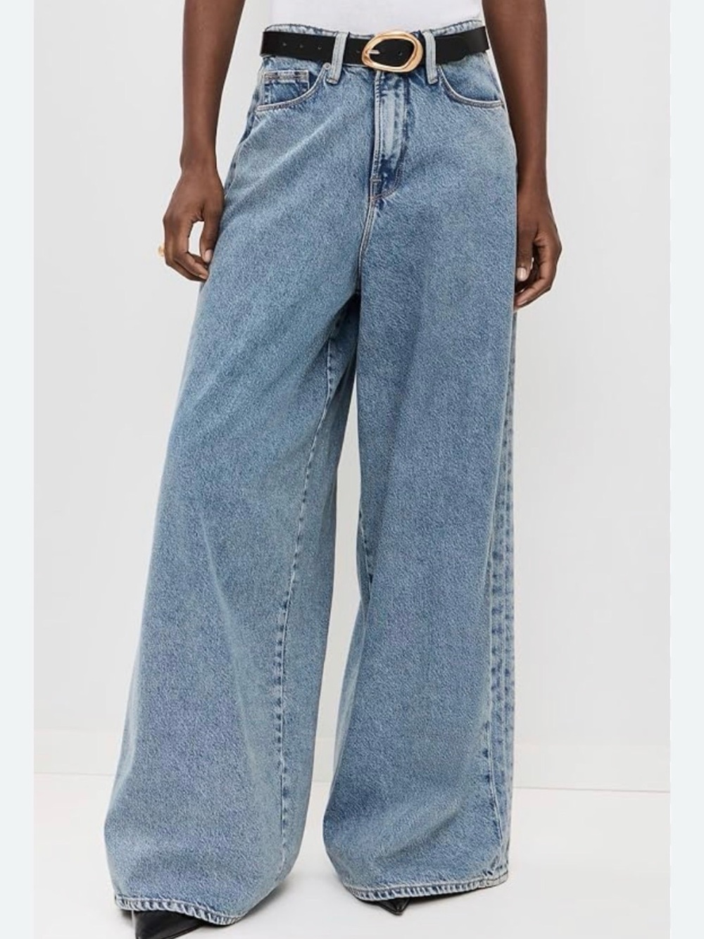 Good American Extra Wide Leg High-Rise Women's Jeans - Picture 2 of 3